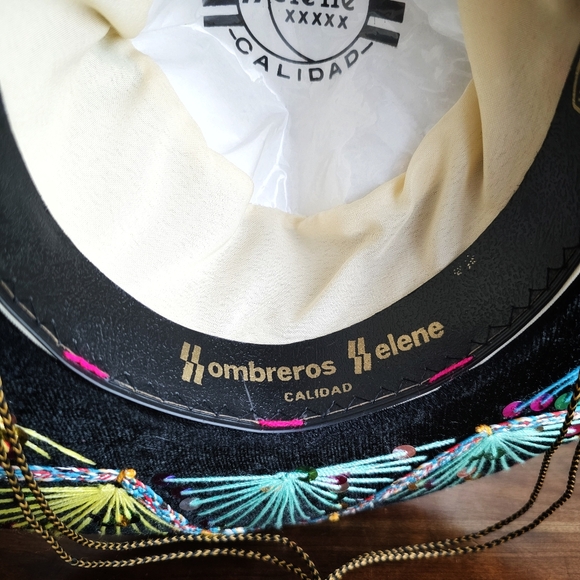 Handcrafted Sombrero Selene Calidad Mexican Mariachi Multicolor Children's Hat - Picture 8 of 16